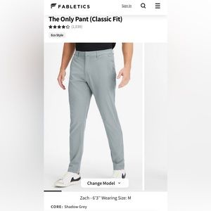 Men’s Fabletics hybrid pants 32x34. Light grey.